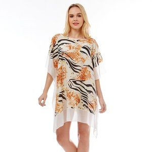 LOF Zebra And Snake Skin Mixed Pattern Cover Up